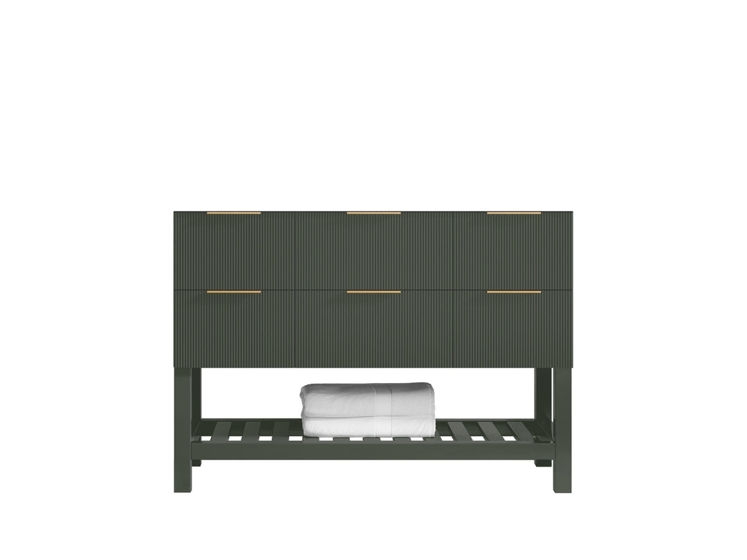 Catalina 48 in. W x 22 in. D Single Sink Bathroom Vanity in Pewter Green with Countertop - Cabinet Only