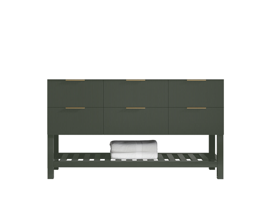 Catalina 60 in. W x 22 in. D Single Sink Bathroom Vanity in Pewter Green with Countertop - Cabinet Only