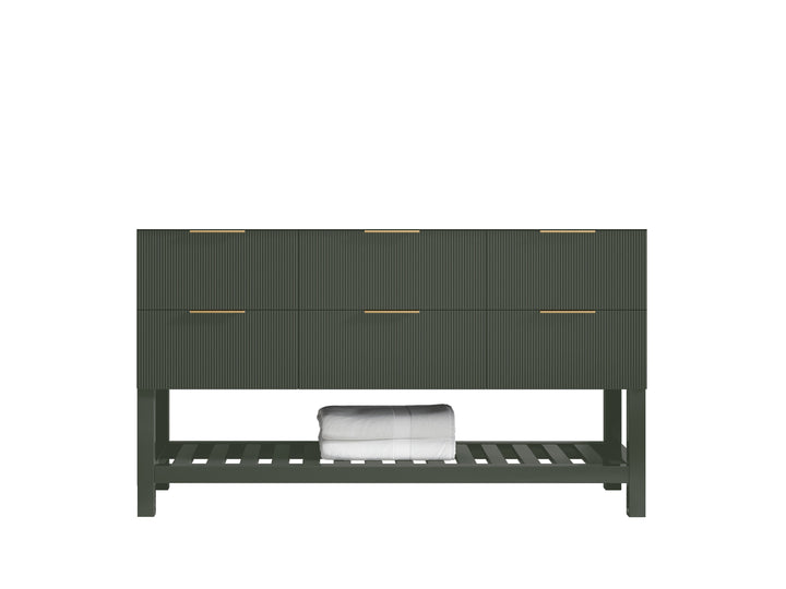 Catalina 60 in W x 22 in D Free Standing Reeded Single Sink Bathroom Vanity - photo 6