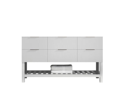 Catalina 60 in. W x 22 in. D Single Sink Bathroom Vanity in White with Countertop - Cabinet Only