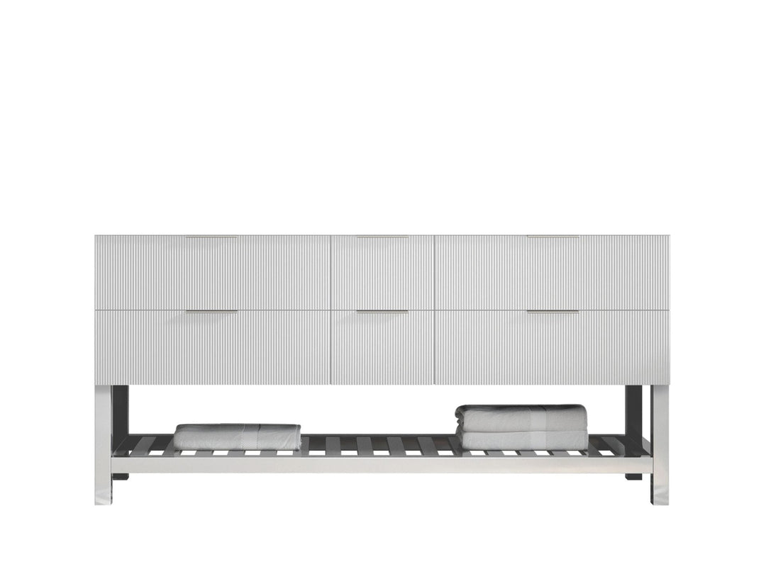 Catalina 72 in. W x 22 in. D Double Sink Bathroom Vanity in White with Countertop - Cabinet Only