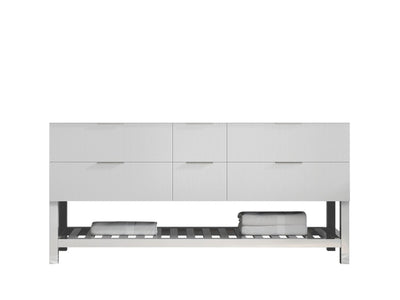 Catalina 72 in. W x 22 in. D Double Sink Bathroom Vanity in White with Countertop - Cabinet Only