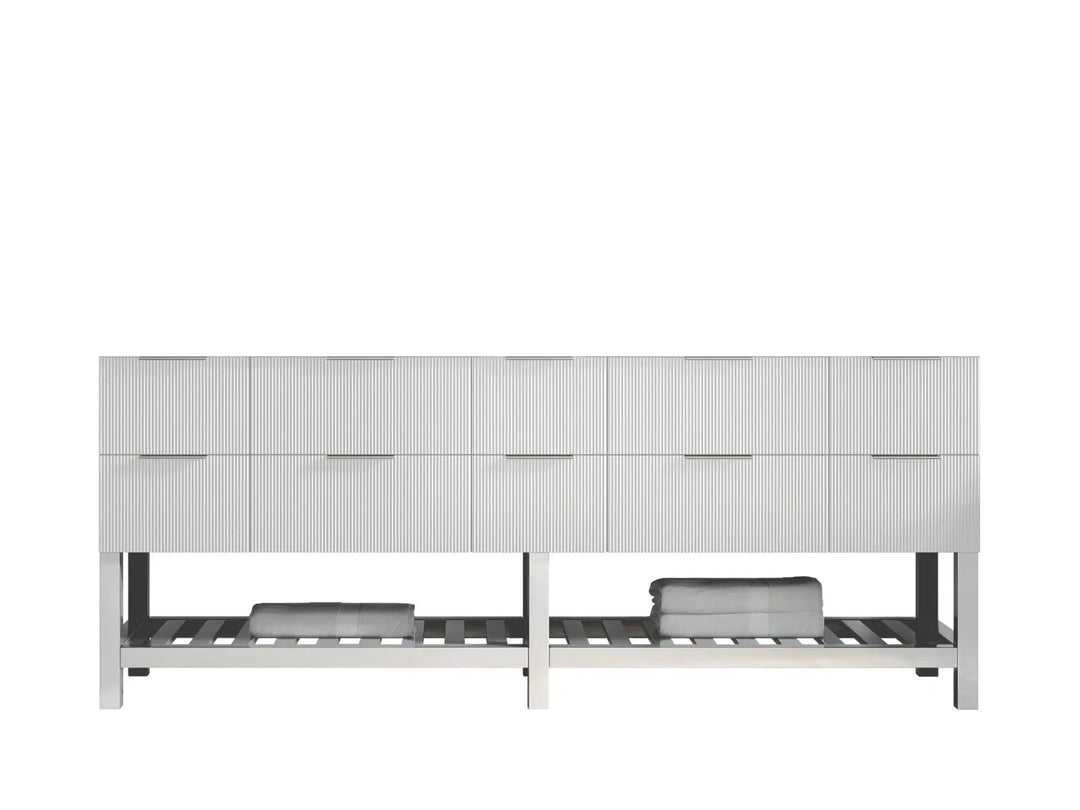 Catalina 84 in. W x 22 in. D Double Sink Bathroom Vanity in White with Countertop - Cabinet Only