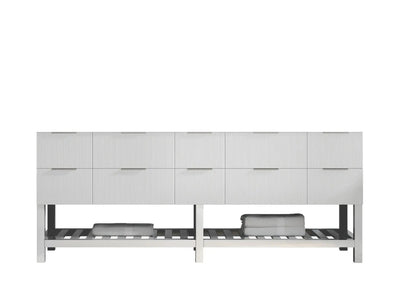 Catalina 84 in. W x 22 in. D Double Sink Bathroom Vanity in White with Countertop - Cabinet Only