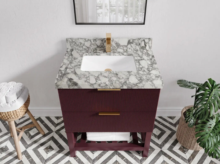 Catalina 30 in W x 22 in D Free Standing Reeded Single Sink Bathroom Vanity - photo 19