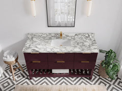 Catalina 60 in W x 22 in D Free Standing Reeded Single Sink Bathroom Vanity - photo 24