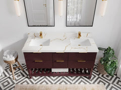 Catalina 60 in W x 22 in D Free Standing Reeded Double Sink Bathroom Vanity - photo 5
