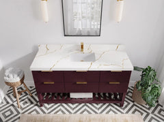 Catalina 60 in W x 22 in D Free Standing Reeded Single Sink Bathroom Vanity - photo 20