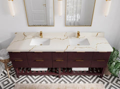 Catalina 84 in W x 22 in D Free Standing Reeded Double Sink Bathroom Vanity - photo 19