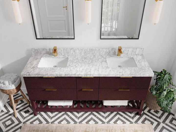 Catalina 72 in W x 22 in D Free Standing Reeded Double Sink Bathroom Vanity - photo 12