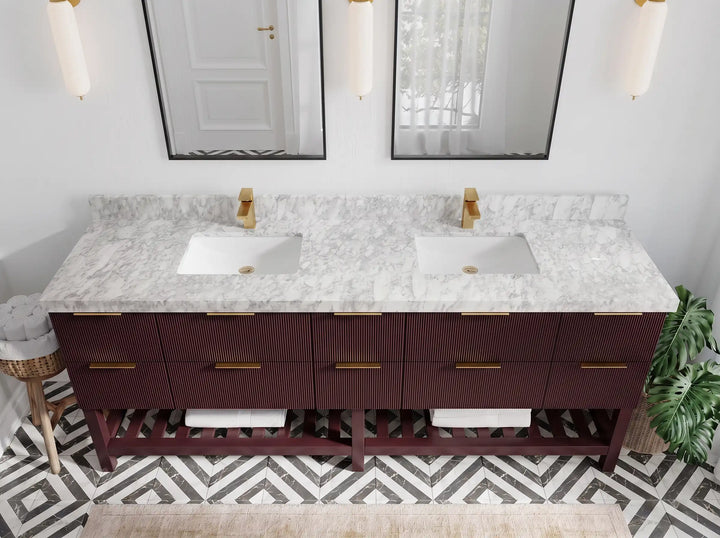 Catalina 84 in W x 22 in D Free Standing Reeded Double Sink Bathroom Vanity - photo 42