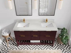 Catalina 60 in W x 22 in D Free Standing Reeded Double Sink Bathroom Vanity - photo 7