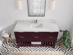 Catalina 60 in W x 22 in D Free Standing Reeded Single Sink Bathroom Vanity - photo 12