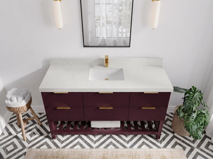 Catalina 60 in W x 22 in D Free Standing Reeded Single Sink Bathroom Vanity - photo 13