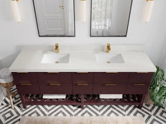 Catalina 84 in W x 22 in D Free Standing Reeded Double Sink Bathroom Vanity - photo 11