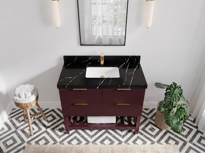 Catalina 42 in W x 22 in D Free Standing Reeded Single Sink Bathroom Vanity - photo 6