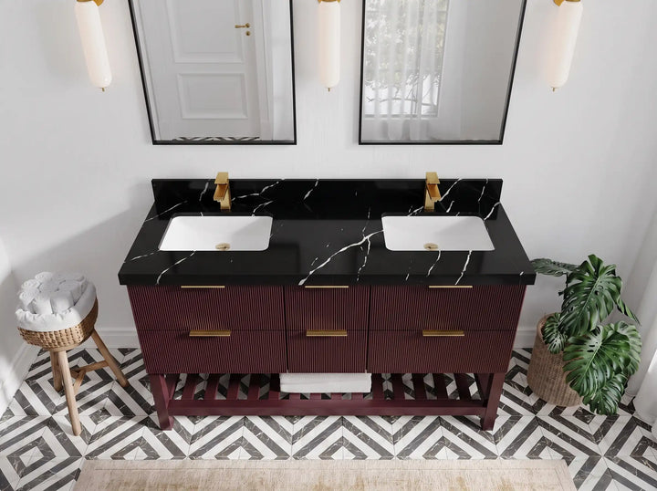 Catalina 60 in W x 22 in D Free Standing Reeded Double Sink Bathroom Vanity - photo 9