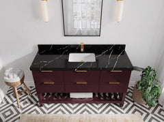 Catalina 60 in W x 22 in D Free Standing Reeded Single Sink Bathroom Vanity - photo 6