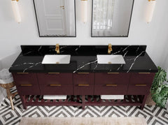 Catalina 84 in W x 22 in D Free Standing Reeded Double Sink Bathroom Vanity - photo 6