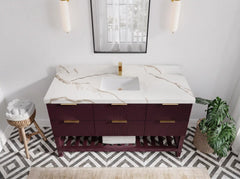 Catalina 60 in W x 22 in D Free Standing Reeded Single Sink Bathroom Vanity - photo 41