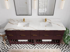 Catalina 84 in W x 22 in D Free Standing Reeded Double Sink Bathroom Vanity - photo 7