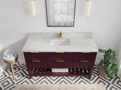 Catalina 60 in W x 22 in D Free Standing Reeded Single Sink Bathroom Vanity - photo 8