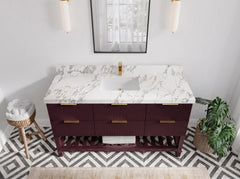 Catalina 60 in W x 22 in D Free Standing Reeded Single Sink Bathroom Vanity - photo 5