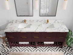 Catalina 84 in W x 22 in D Free Standing Reeded Double Sink Bathroom Vanity - photo 5