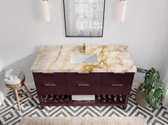 Catalina 60 in W x 22 in D Free Standing Reeded Single Sink Bathroom Vanity - photo 25