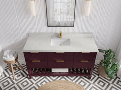 Catalina 60 in W x 22 in D Free Standing Reeded Single Sink Bathroom Vanity - photo 35