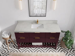 Catalina 60 in W x 22 in D Free Standing Reeded Single Sink Bathroom Vanity - photo 36