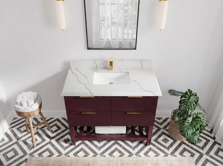 Catalina 42 in W x 22 in D Free Standing Reeded Single Sink Bathroom Vanity - photo 32