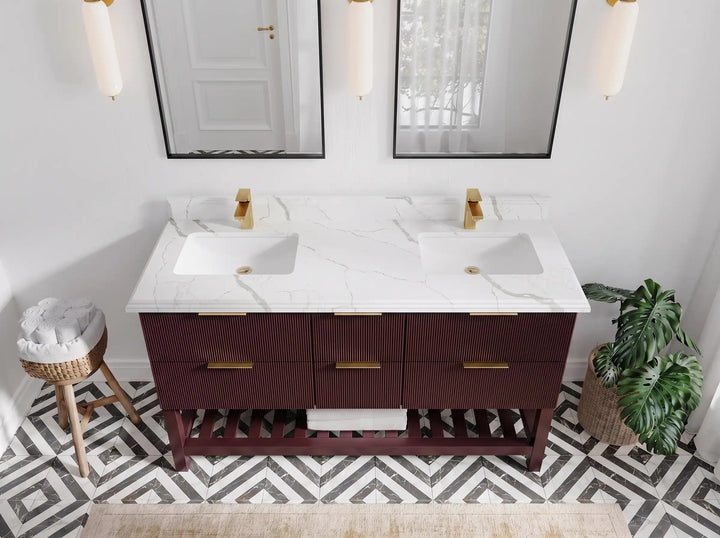 Catalina 60 in W x 22 in D Free Standing Reeded Double Sink Bathroom Vanity - photo 36
