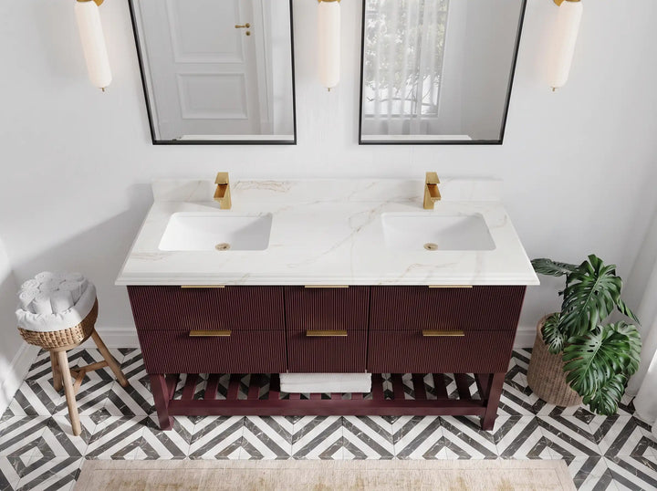 Catalina 60 in W x 22 in D Free Standing Reeded Double Sink Bathroom Vanity - photo 38