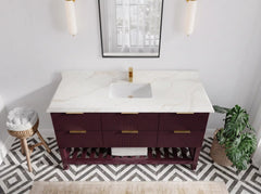 Catalina 60 in W x 22 in D Free Standing Reeded Single Sink Bathroom Vanity - photo 37