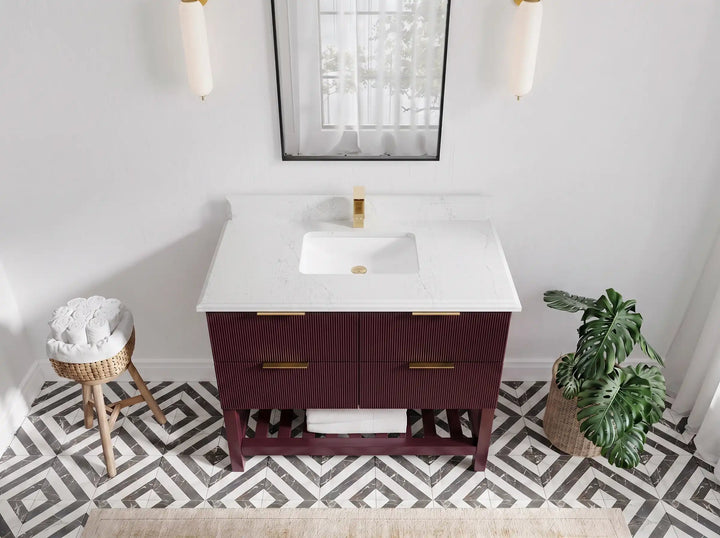 Catalina 42 in W x 22 in D Free Standing Reeded Single Sink Bathroom Vanity - photo 35
