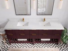 Catalina 84 in W x 22 in D Free Standing Reeded Double Sink Bathroom Vanity - photo 37