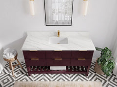 Catalina 60 in W x 22 in D Free Standing Reeded Single Sink Bathroom Vanity - photo 39