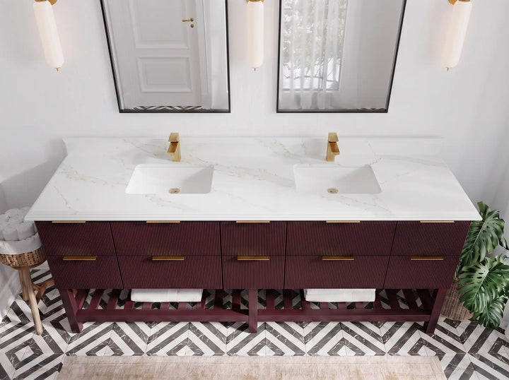 Catalina 84 in W x 22 in D Free Standing Reeded Double Sink Bathroom Vanity - photo 40