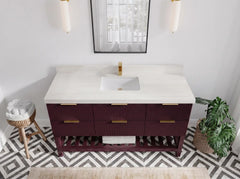 Catalina 60 in W x 22 in D Free Standing Reeded Single Sink Bathroom Vanity - photo 26