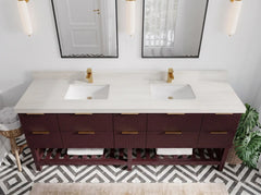 Catalina 84 in W x 22 in D Free Standing Reeded Double Sink Bathroom Vanity - photo 25