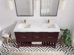 Catalina 60 in W x 22 in D Free Standing Reeded Double Sink Bathroom Vanity - photo 16
