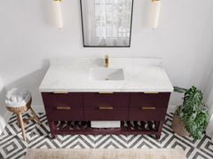 Catalina 60 in W x 22 in D Free Standing Reeded Single Sink Bathroom Vanity - photo 13