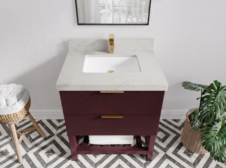 Catalina 30 in W x 22 in D Free Standing Reeded Single Sink Bathroom Vanity - photo 20