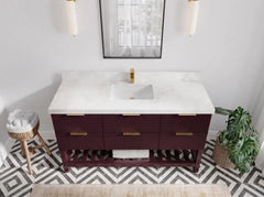 Catalina 60 in W x 22 in D Free Standing Reeded Single Sink Bathroom Vanity - photo 22