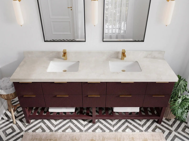 Catalina 84 in W x 22 in D Free Standing Reeded Double Sink Bathroom Vanity - photo 22