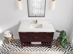 Catalina 48 in W x 22 in D Free Standing Reeded Single Sink Bathroom Vanity - photo 22