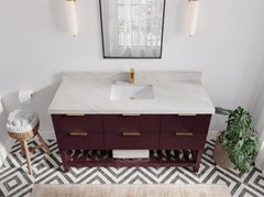 Catalina 60 in W x 22 in D Free Standing Reeded Single Sink Bathroom Vanity - photo 23