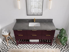 Catalina 60 in W x 22 in D Free Standing Reeded Single Sink Bathroom Vanity - photo 15