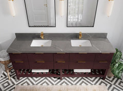 Catalina 84 in W x 22 in D Free Standing Reeded Double Sink Bathroom Vanity - photo 14